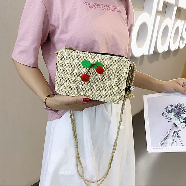 

Women Crossbody Shoulder Bag Summer Beach bags Knitted Straw Bag Messenger Satchel Mini Handbag /BY