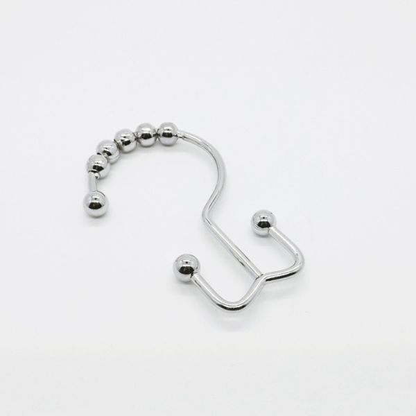 

metal double roller glide shower curtain ring hooks chrome 8 beads hooks for bathroom aug889