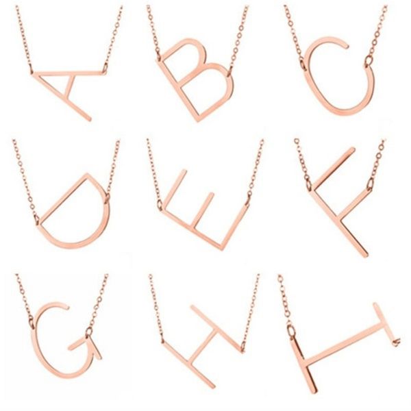 

selling womens silver gold 26 letters statement personalized alphabet name pendant necklace jewelry