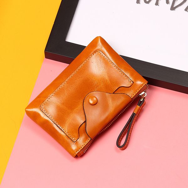 

2019 new head leather long women's wallet large-capacity wallet women's pocket pocket zero, Red;black
