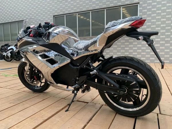 

super power silver 10,000w 120km/h racer electric motorbike, Silver;blue