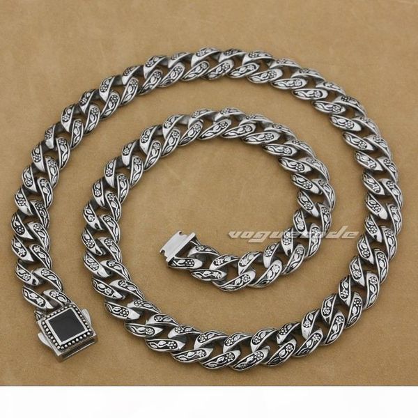

18" ~ 36" 316l stainless steel rose flower mens biker necklace chain 4r013n, Silver