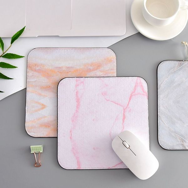 

1pc cute square marble pattern mouse pad antiskid desk mat office desk accessories set kawaii stationery office school supplies