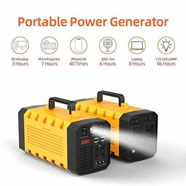 

portable generator ac 110v 220v power station 500w rechargeable lithium battery pack