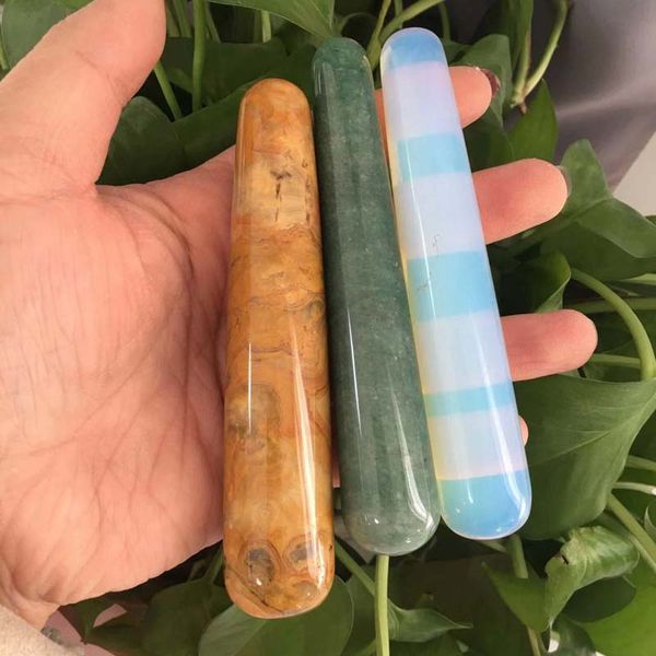 

natural massager wands dream amethyst crystal jade face roller stick magic wand slim guasha tool stone carved massage xy