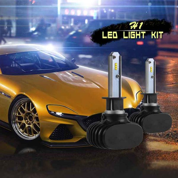

car h1 led headlight bulbs 50w 8000lm 6000k all-in-one conversion kit chips bulb for drl fog lights white