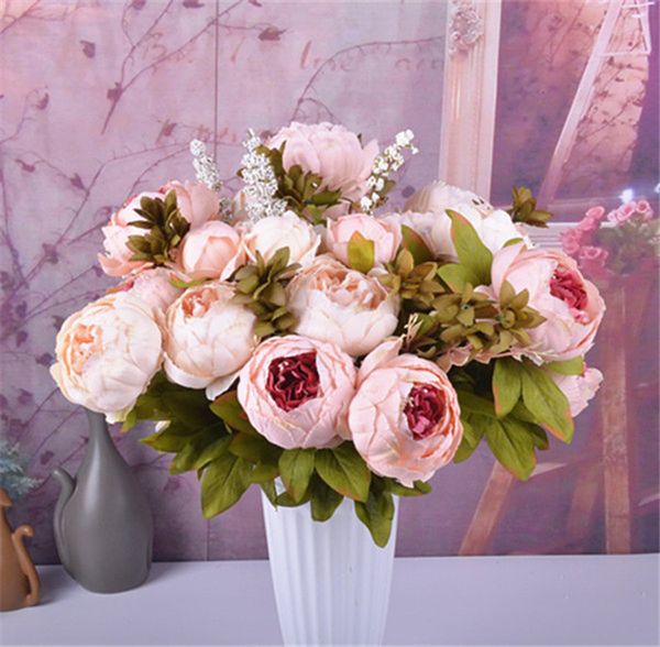 

beautiful artificial peony flowers vintage peonies bouquet silk fake flower for autumn home wedding party decoration fleur
