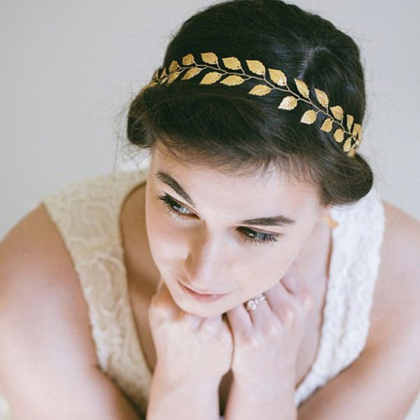 

m mism classic ancient greek goddess leaves hairbands bridal metal hair accessories for wedding elegant elastic alloy headband