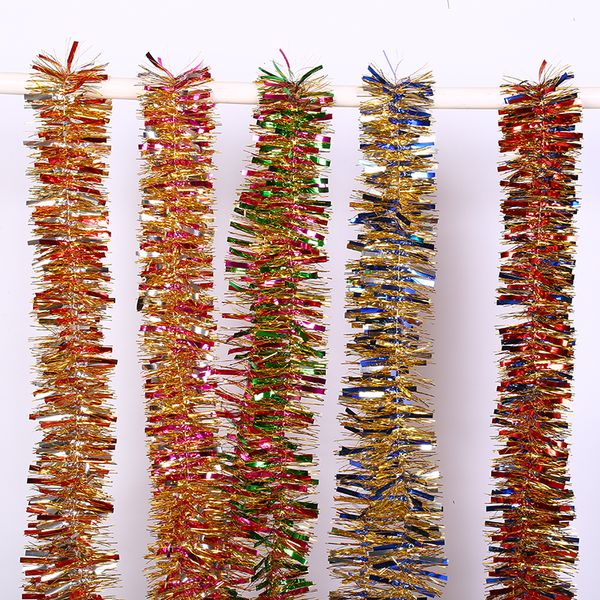 

Width 11cm gold tin el banner garland ribbon hanging chri tma tree decoration for chri tma fe tival party garden