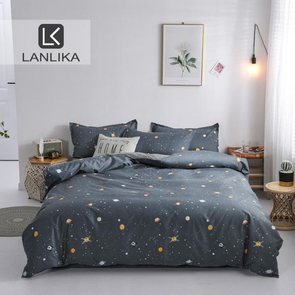 

lanlika bedding set gift bedspread star bed cover kids single duvet cover set home decor bed sheet universe linen