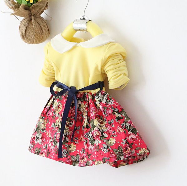 

new girls toddler cotton doll collar tutu dress princess dress kids clothes 2-7y, White