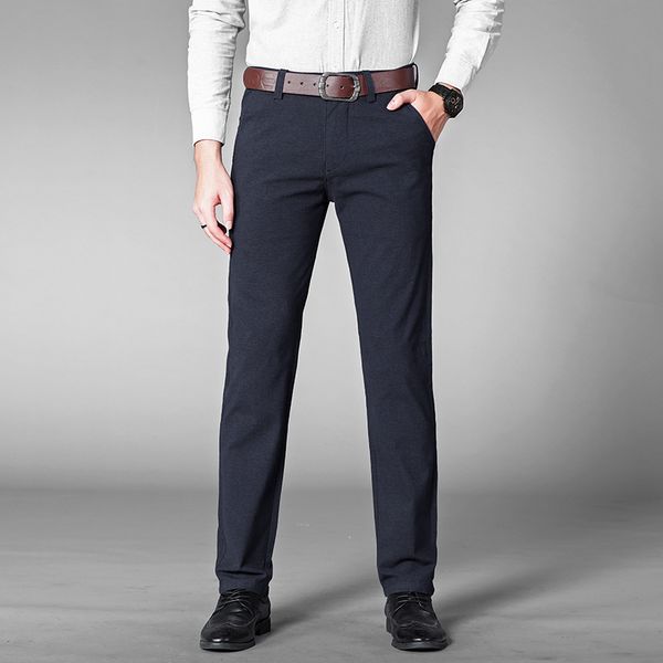 

2018 new men pants casual classics fashion male trousers business formal full length mens pants plus size 42 46, Black