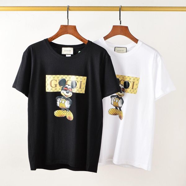 

20ss new luxurious brand guchi fashion print tee designer breathable short sleeve tshirt men women blouses casual outdoor streetwear tshirts, White
