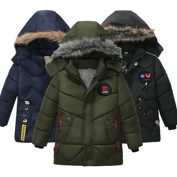 

boy down jacket 2018 winter warm baby boys star hooded wear down jacket children outerwear kids zipper coat2-5 years old, Blue;gray