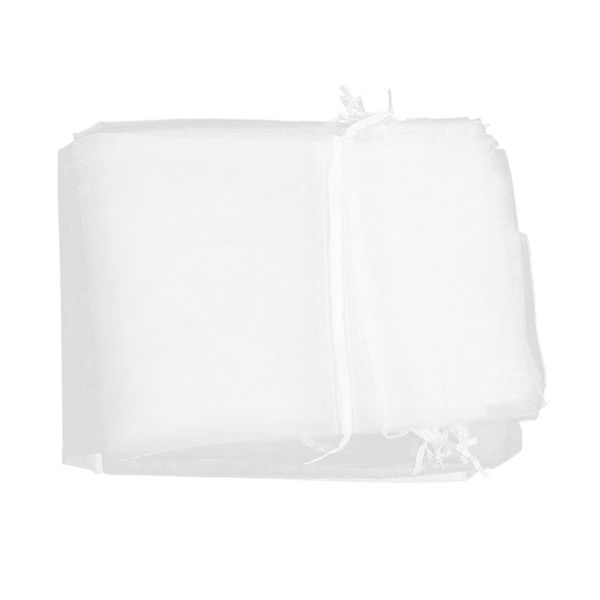 

10 шт вино сумки органзы бутылки вина подарочная упаковка сумки - белый