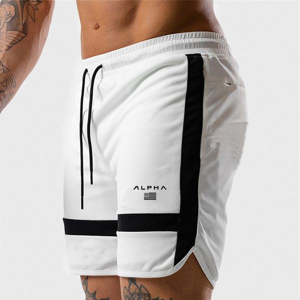

brand mens sports running shorts training soccer shorts men gym mesh breathable quick dry outdoor jogging basketball, Black;blue