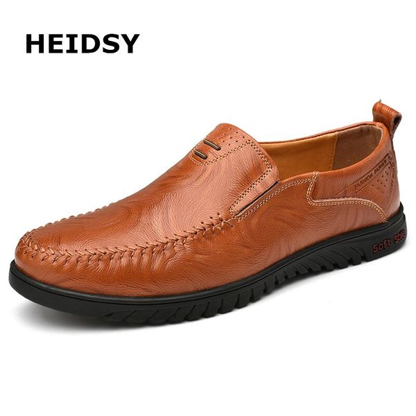 

genuine leather men casual shoes 2019 mens loafers moccasins breathable slip on black driving shoes plus size 38-47
