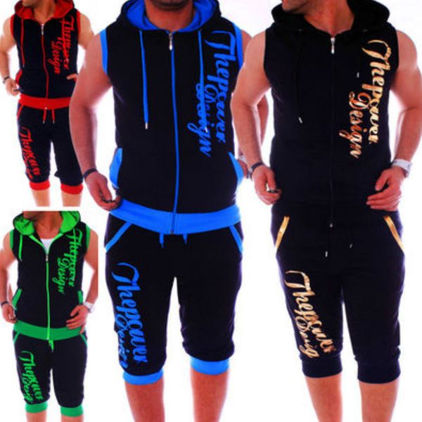 

mens designer summmer hoodies casual suit mens designer tracksuits personality fashion trend sportswear two-piece wholesale, Gray