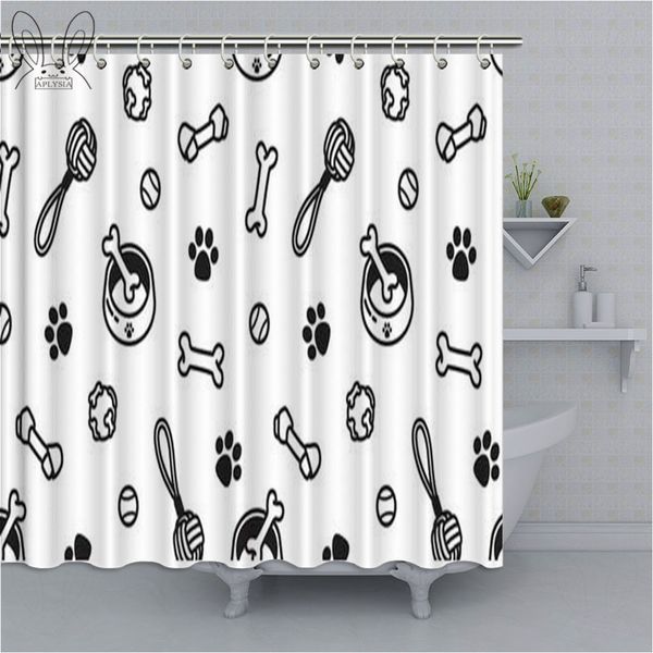 

aplysia abstract bright colorful ink prints with messy dog paws polyester fabric bathroom shower curtain set with hooks