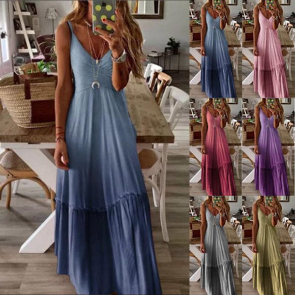 

fashion women designer dresses new arrival casual womens sleeveless dress 6 colors summer luxury beach dresses plus size s-5xl ph-yf203123, Black;gray