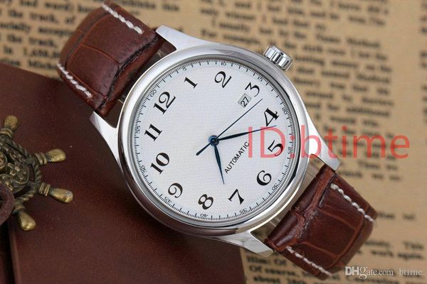 

fashion mechanical 2813 automatic movement luxury men&#039s watch sapphire stainless steel bracelet designer wristwatches leather watches bt, Slivery;brown
