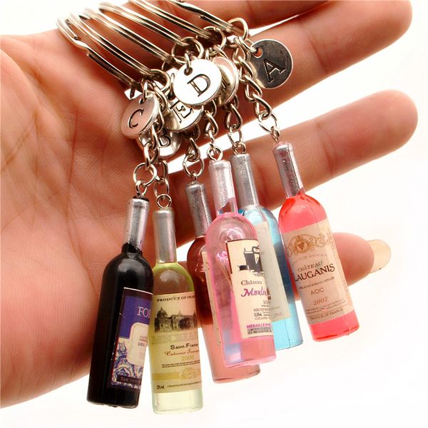 

creative wine keychain fashion mini wine bottle pendant car pendant, Silver