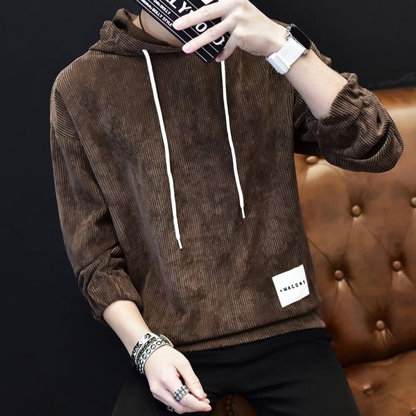 

mens designer fashion coat hooded thin sweater large size loose top, Black