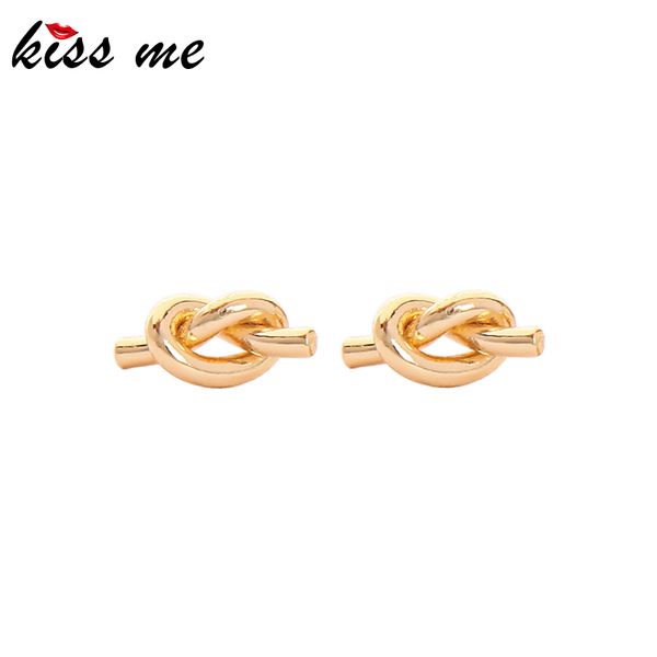 

kissme minimalist knot stud earrings for women normcore two colors alloy earrings 2020 new arrival fashion jewelry accessories, Golden;silver