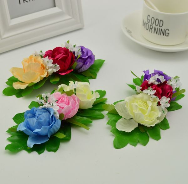 

1 bundle slik rose artificial bridal wrist flowers for home wedding decor accessories fake scrapbooking diy wreath gifts box