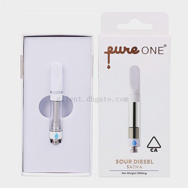 

Pure ONE Cartridge 0.8ml 1.0ml Vape Pen Carts Ceramic Coil PureONE Vaporizer 510 Thick Oil Atomizer Tank 21 Flavor
