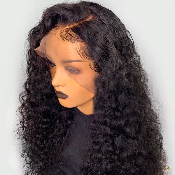 

13x4 curly wigs lace front wigs for black women brazilian remy pre plucked with baby hair 250% middle ratio bleached knots