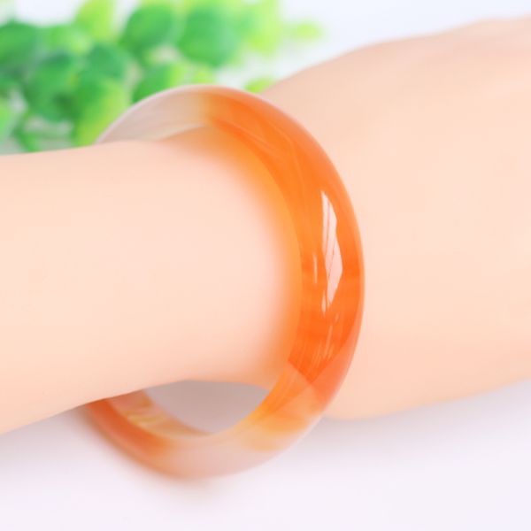 

certificate natural agate light yellow 54mm-62mm two-color bracelet elegant princess jade bracelet, Golden;silver