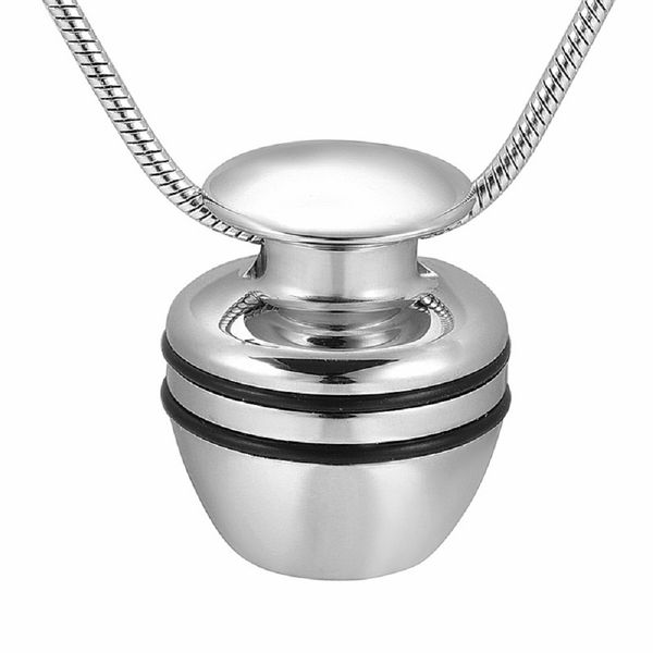 

ijd9896 stainless steel unique silver jar cremation keepsake pendant for ash urn memorial souvenir necklace men and women jewelry