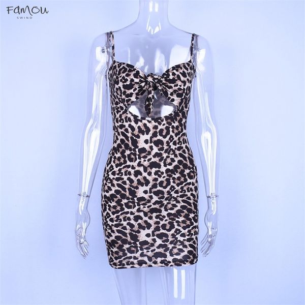 

Straps Print Spaghetti V-Neck Leopard Hollow Out High Waist Lace Up Bodycon Sexy Dresses Autumn Women Fashion Club Clothes