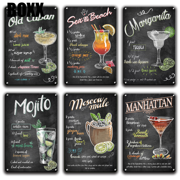 

2020 mojito martini кокейл popsters меалл ена tin вод кђн pub home decor vintage wine glass metal войи пл