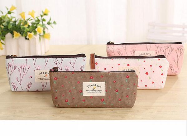 

2018 делах школы холст карандаш мешок карандаша застежки-прекрасные косметические сумки офис карандаш чехол сумка