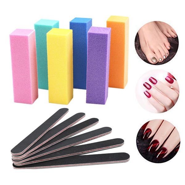 

12pcs pink form nail buffers file for uv gel white nail file buffer block polish manicure pedicure sanding art tool 40p