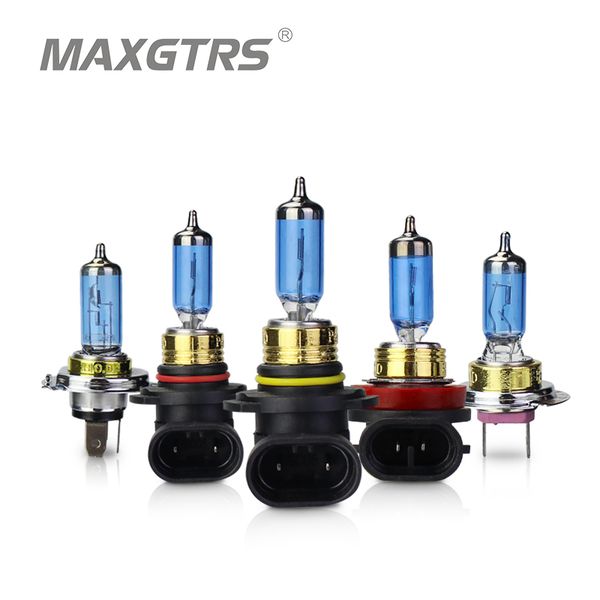 

2x h7 h4 9005 9006 h8 h11 h1 hb3 headlight hod xtreme lamp 12v 100w 5000k dark blue glass replacement car halogen light bulb