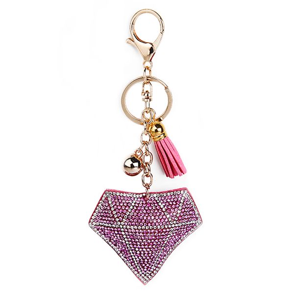 

new korean version of the fluffy key ring pendant glass drill shaped ladies bag car key pendant accessories small gifts, Silver