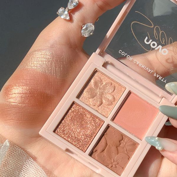 

four-color eye shadow disc ins super fire glitter powder small pearlescent portable anti-horizontal price earth color student ni