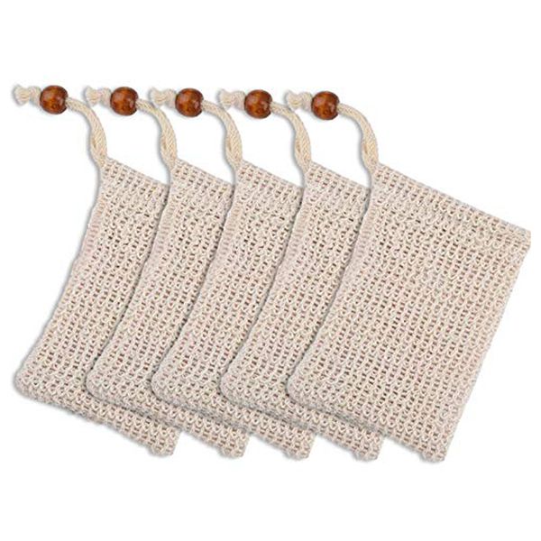 

5 pack exfoliating soap bag natural soap saver
