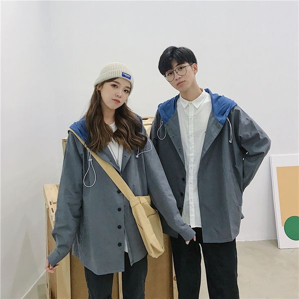 

autumn new couple jacket men's fashion solid color casual hooded jacket man streetwear wild hip hop loose bomber male, Black;brown