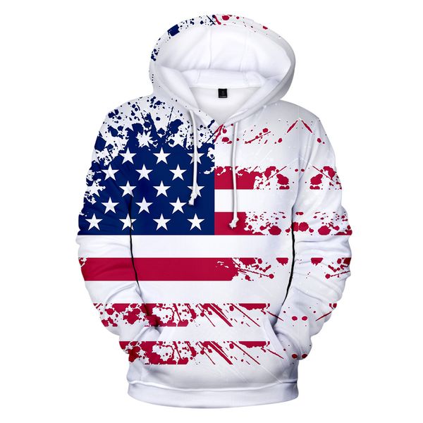 

new 3d print independence day hoodies fourth of july hoodie july fourth sweatshirts fashion casual 3d hooded men pullovers, Black
