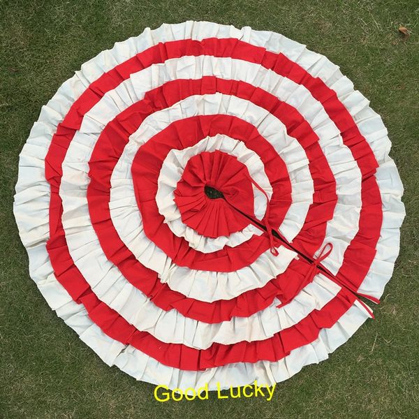 

10 piece/lot wholesale 2019 delicate christmas decoration red and white colors ruffles christmas burlap tree skirt