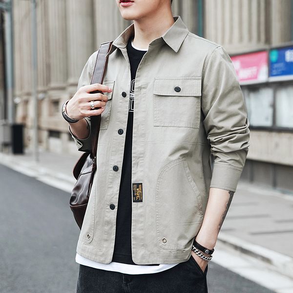 

men's casual shirts fashion large men long sleeve handsome lining clothes spring coat turn-down collar plus size -3xl 4xl, White;black