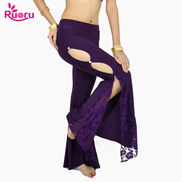 

ruoru lace belly dance pants belly dance practice wear bellydance costume trousers dancer black pink white red color, Black;red