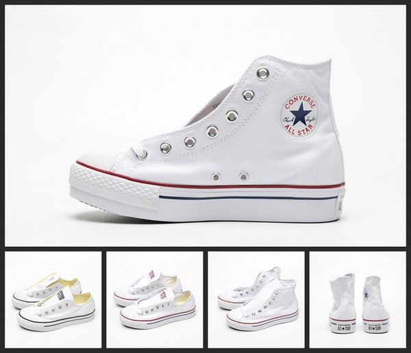 

2019 new converse all star hi platform shoes women fashion high heels luxury designer sneakers casual chuck white skateboard chaussures, Black