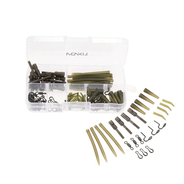 

lixada 160p fishing accessory kit set safety lead clip rubber tubes sleeves rolling swivels snap clips pins carp fishing tackle