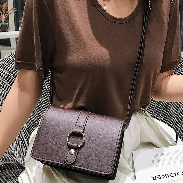 

summer fashion 2019 casual women retro pure color leather shoulder bags messenger chain crossbody bags handbag shopping bag