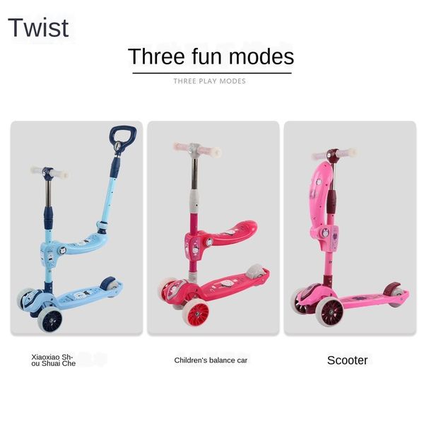 

children scooter multi-functional three-in-one kids luge 1-6-year-old children's swing car car-push box